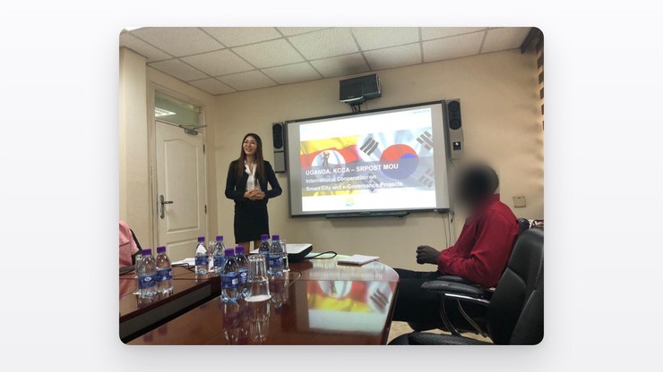 Presenting the KCCA–SR Post MoU cooperation at KCCA, Kampala
